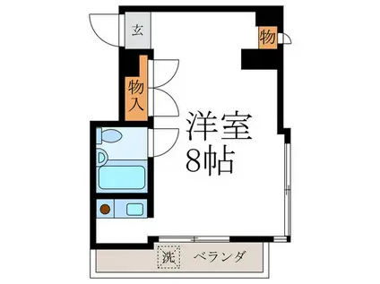 K・WARP(ワンルーム/2階)の間取り写真