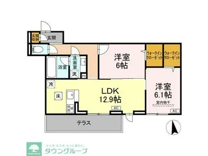 ルボワ エスト(2LDK/1階)の間取り写真