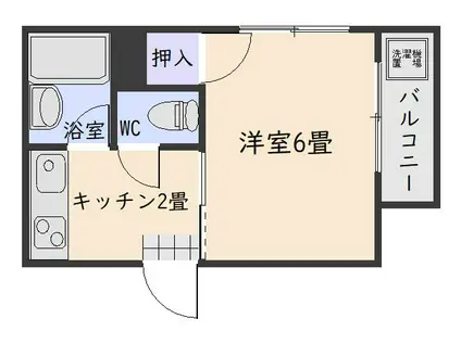 マノア草牟田(1K/4階)の間取り写真