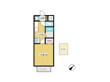 コーポあるば(1K/3階)の間取り写真