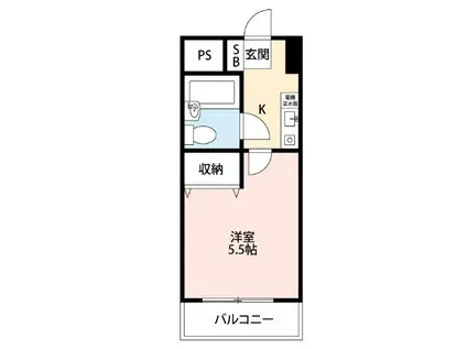 リエス西船橋(1K/2階)の間取り写真