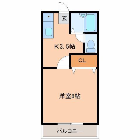 カーレジ(1K/1階)の間取り写真