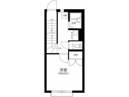 ＪＲ中央線 中野駅(東京) 徒歩10分 2階建 築21年(1K/1階)の間取り写真