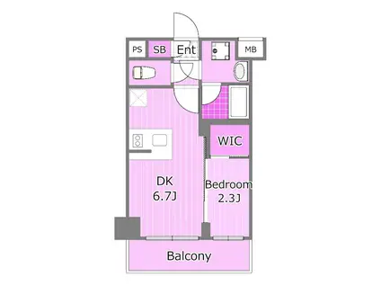 ビーピーアールモトマチベイサイド(1DK/5階)の間取り写真