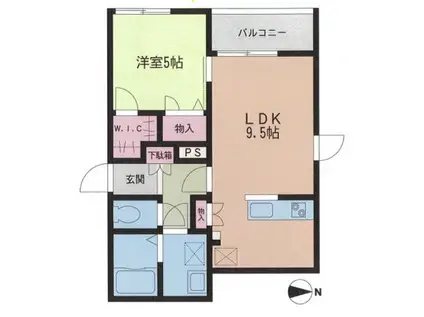 フィオーレ(1LDK/3階)の間取り写真