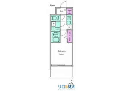 レジュールアッシュ三国本町(1K/9階)の間取り写真