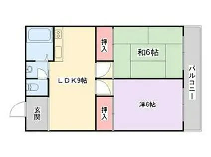 第一八幸マンション(2LDK/3階)の間取り写真