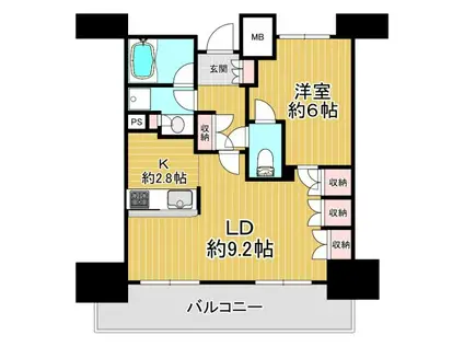 パークホームズ市川一丁目(1LDK/7階)の間取り写真