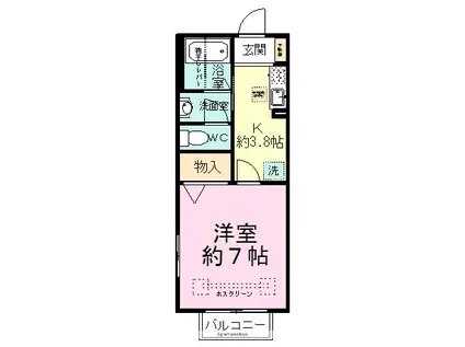 ミルフィーユ(1K/1階)の間取り写真