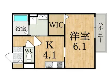 クレアール学園中(1K/3階)の間取り写真