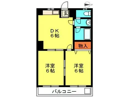 メゾンかいざか(2DK/2階)の間取り写真