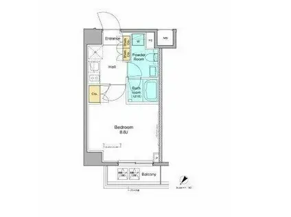 プラウドフラッド根津谷中(1K/2階)の間取り写真