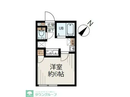 サード松戸(1K/1階)の間取り写真