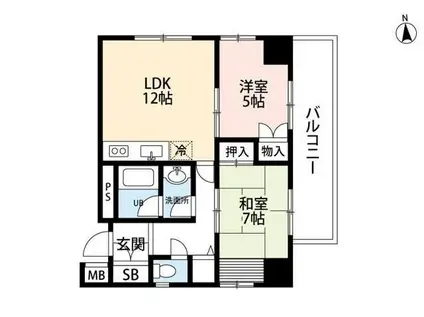 エッセレコモード(2LDK/6階)の間取り写真