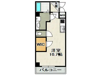 ELEGANTE宝塚(ワンルーム/2階)の間取り写真