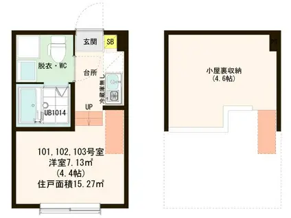 ハーモニーテラス保塚町II(ワンルーム/1階)の間取り写真