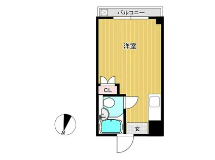 コーポ鳩ヶ谷(ワンルーム/2階)の間取り写真