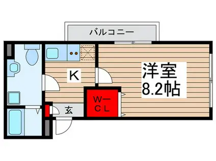 アイグランツ東松戸(1K/4階)の間取り写真