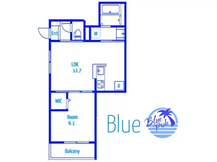 ブルームハイツ(1LDK/1階)の間取り写真