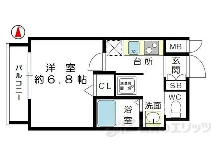 コンフォート滝川公園(1K/2階)の間取り写真