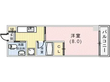 エスポワール春日野道II(1K/5階)の間取り写真
