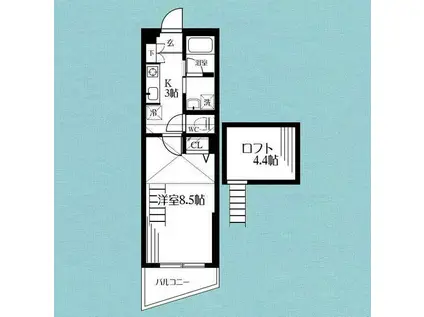 スターダスト柿生(1K/3階)の間取り写真