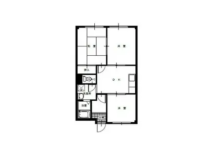 パークハイツ A棟(3DK/1階)の間取り写真