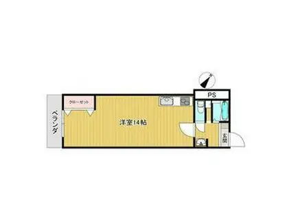 メゾンALL-IN(ワンルーム/2階)の間取り写真