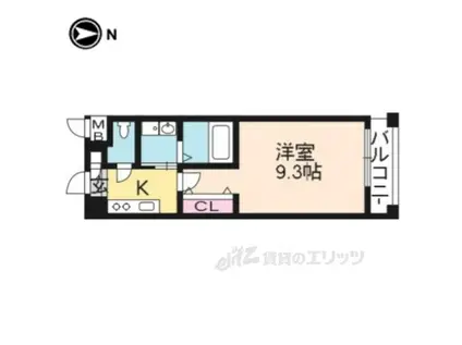 大徳寺門前ヒルズ(1K/2階)の間取り写真