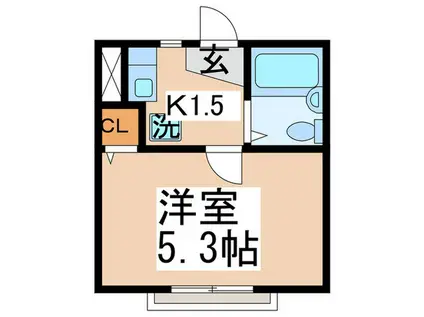 オークルホンダ(1K/1階)の間取り写真