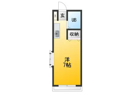 ハウスセイワ(ワンルーム/2階)の間取り写真