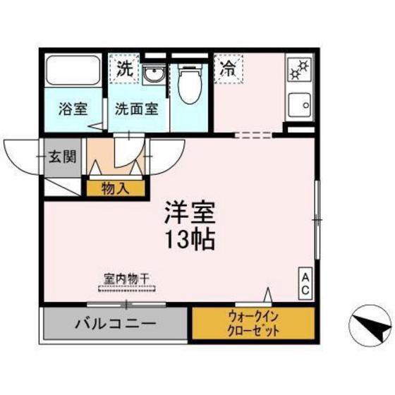 CUBEE(ワンルーム/2階)の間取り写真