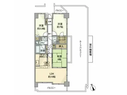 横浜大口パークホームズ(3LDK/11階)の間取り写真