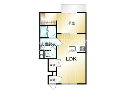 フレスコ(1LDK/1階)の間取り写真