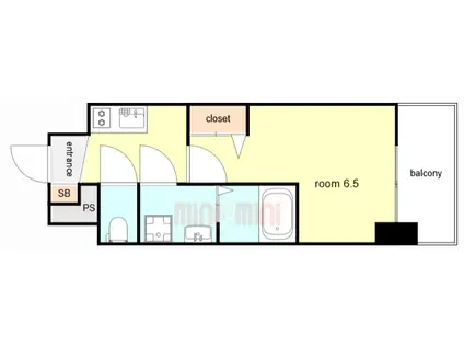 エスリードレジデンス ザ・グラン大阪ノア(1K/8階)の間取り写真