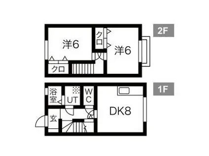 アンビエンテ(2DK/1階)の間取り写真