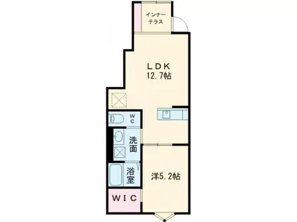 GROOM泗水(1LDK/1階)の間取り写真