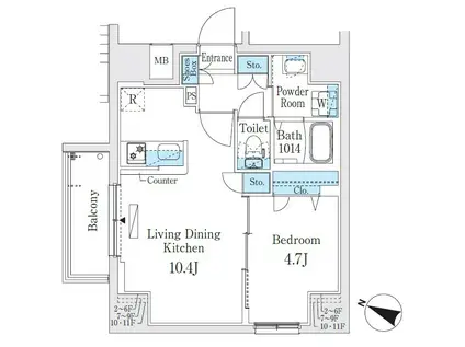 プライムブリス板橋本町(1LDK/2階)の間取り写真