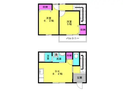 YOUNG FRAU(2LDK/1階)の間取り写真