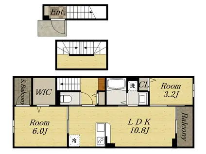 EXCEED宝塚(2LDK/3階)の間取り写真