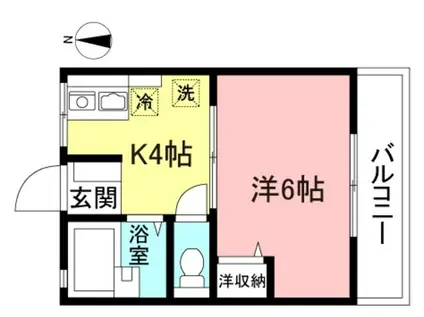 シティーハイム小林(1K/1階)の間取り写真