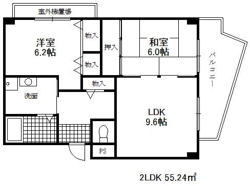 メゾン・ドュウ(2LDK/3階)の間取り写真