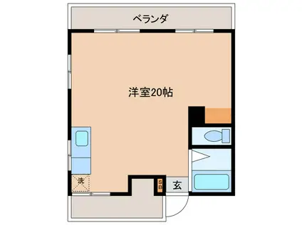 Y.Oハウス(ワンルーム/1階)の間取り写真