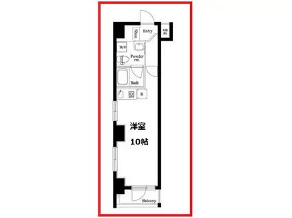 ミリアビタナンバー22(ワンルーム/4階)の間取り写真
