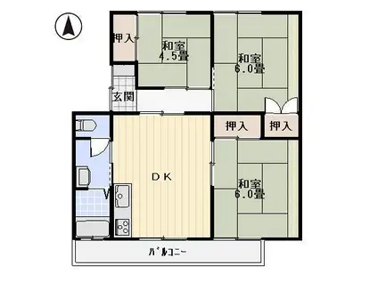 コーポおおわだ(3DK/2階)の間取り写真