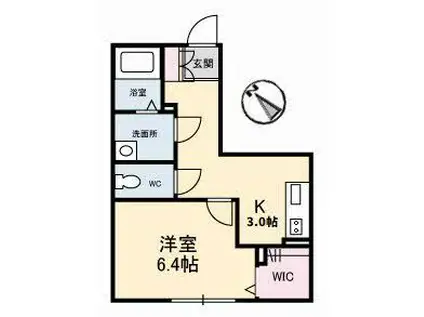 グランべレオ千代田(1K/1階)の間取り写真