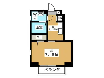 TRUST VALUE麻布十番 リヴェール麻布十番(1K/6階)の間取り写真