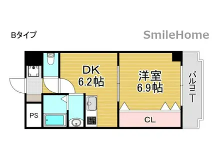 プランドール(1DK/5階)の間取り写真