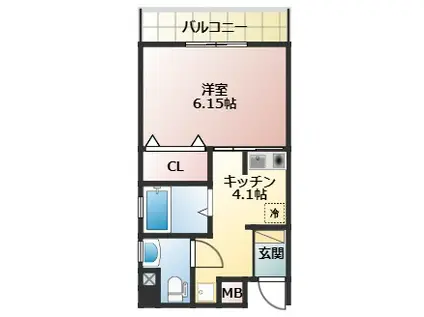 サンシャルム万代(1K/3階)の間取り写真