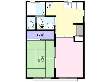 エレガンテ福島(2K/1階)の間取り写真